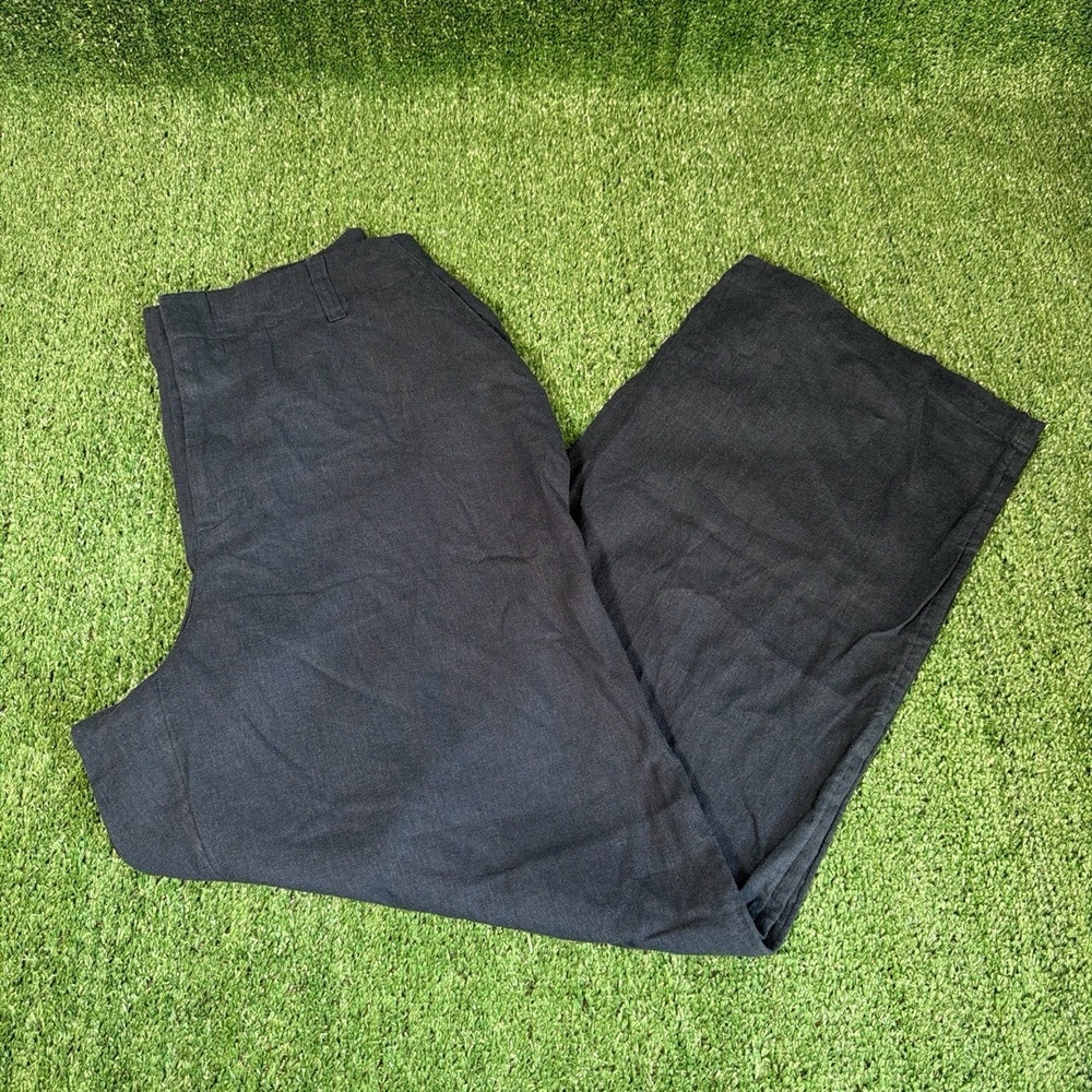 NWT LAUREN CONRAD High Rise Wide Leg Linen Blend Navy Trousers Womens Size 14‎